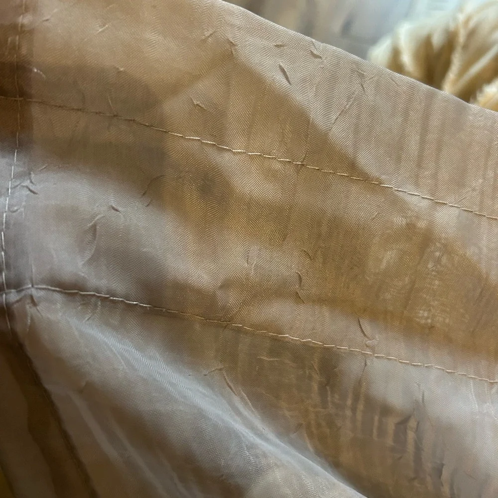 Sheer Linen-Blend Curtain Panel in Beige - Home Accents. Set of 2. 50W X 64L
